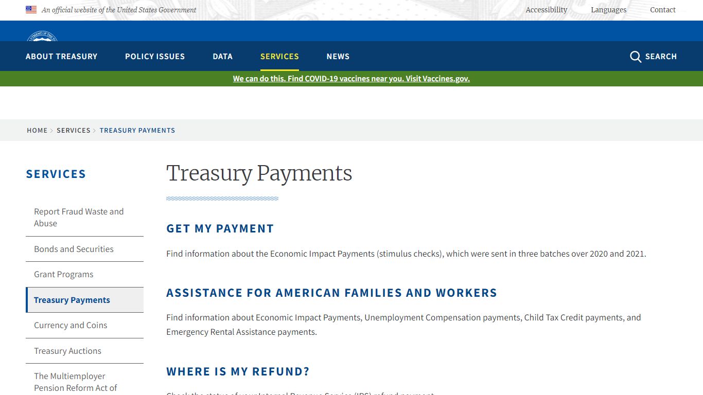 Treasury Payments | U.S. Department of the Treasury